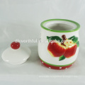 Decorative hand painting ceramic tea mug with apple pattern